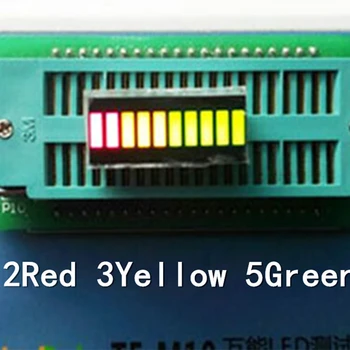 цифровая ламповая панель с 3 цветами из 10 сеток, красная, желтая, зеленая светодиодная цифровая ламповая панель, 10 сегментная светодиодная панель.