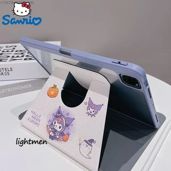 Sanrio Family Kuromi Hello Kitty с Вращением на 360 ° Мультяшный Градиентный Чехол Для iPad Pro 11in Mini 5 6 Air 3 4 С Прорезью Для Ручки