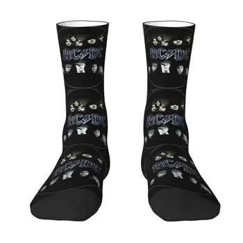 Новинка, мужские винтажные носки в стиле Рок AC DC, Унисекс, теплые Удобные носки с 3D-принтом, хэви-метал, музыкальные носки для экипажа